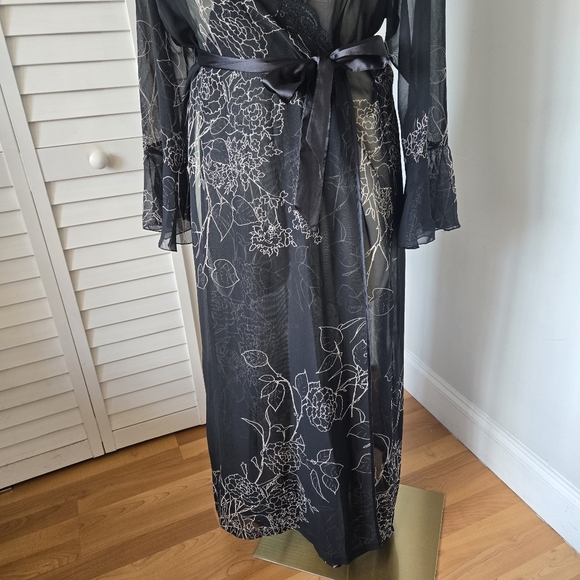 Delicates Floral Sheer Robe Women's‎ XL Whimsigoth Fairygrunge Romantic Retro - Picture 6 of 12